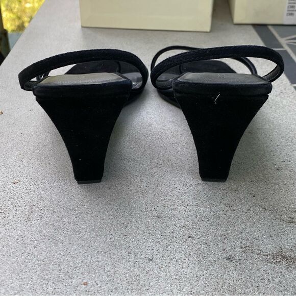 St Agni Spiral Wedge sandals shoes black suede platforms Revolve Sz 9 - Picture 11 of 16